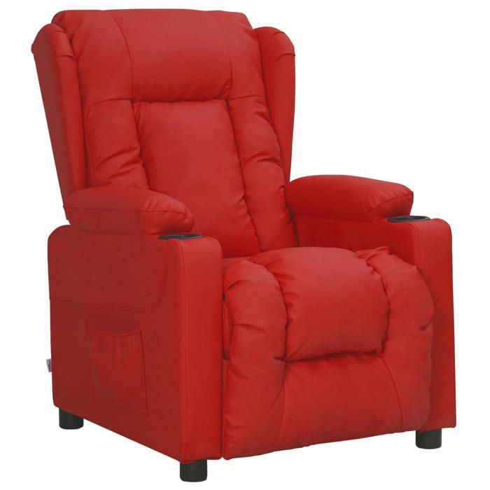 vidaXL Fauteuil Inclinable Meuble de Salon Chaise de Canapé Salle de Séjour Intérieur Dossier et Repose-pied Réglables Rouge 339074