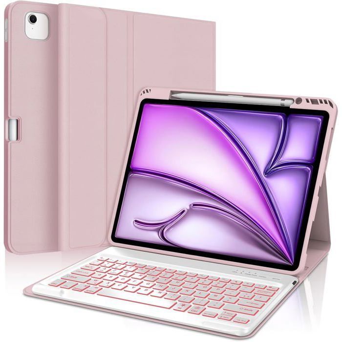 Étui Clavier pour iPad Pro 11 Pouces (M4) 2024, AZERTY Français Clavier