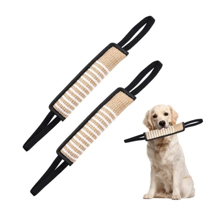 Jouet pour Chien - Mordre Jute - Extra Robuste - 2 Poignées - Gants de Protection - Tirer Corde Multicolor CORDE DE JEU POUR ANIMAL