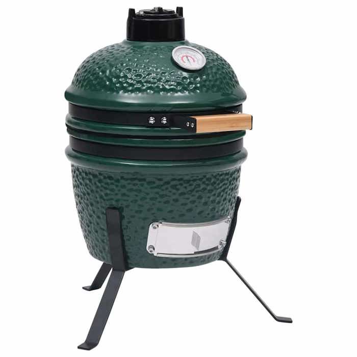 Barbecue Kamado en céramique - vidaXL - 56 cm - Vert - Grille de cuisson 26 5 cm - Thermomètre intégré Barbecue Kamado en céramique - vidaXL - 56 cm - Vert - Grille de cuisson 26 5 cm - Thermomètre intégré