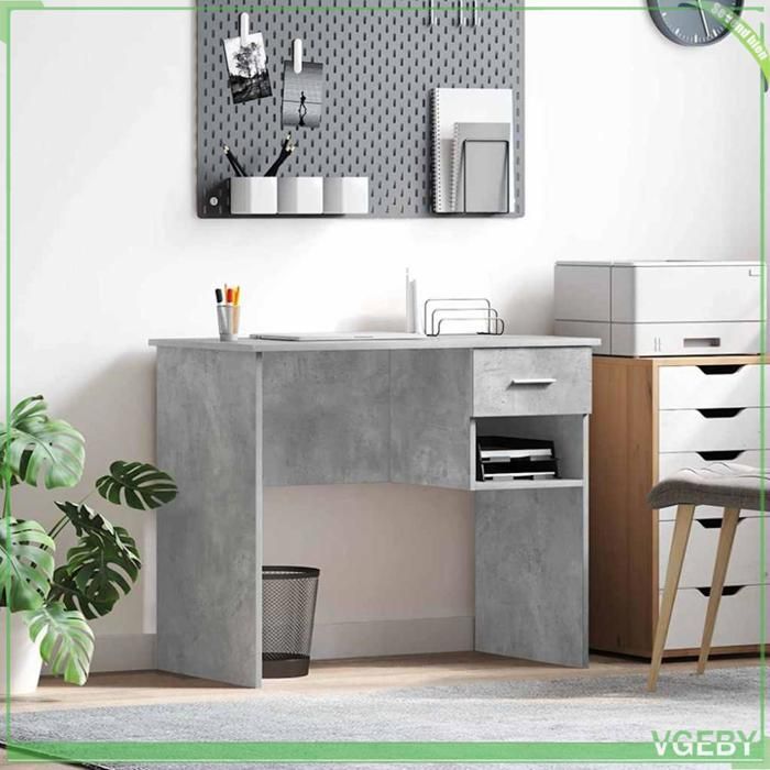 Bureau - ABI - Gris béton - Bois d'ingénierie - 90 x 49 x 75 cm ...