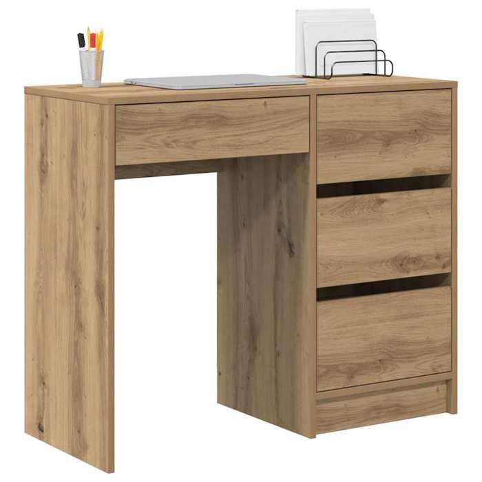 Bureau Marron CLOUD Table à écrire Pour 1 personne Chêne artisanal 90x375x75 cm bois dingénierie BBB1025