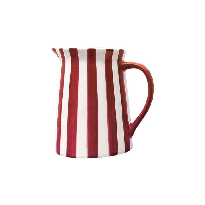 Carafe ou vase à rayures blanc et rouge Moyen modèle