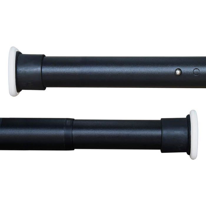 Barre extensible à rideau sans perçage - ESTAMPILLE - 360-410 cm - Noir mat - Diamètre 32 mm - Acier inoxydable