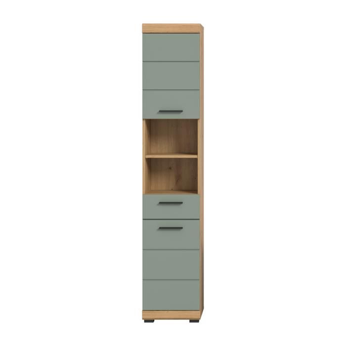 CALICOSY - Colonne de salle de bain 2 portes 1 tiroir H191 cm - GIO - Vert