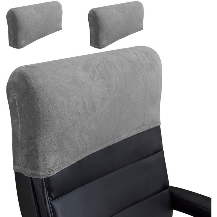 Housse dappui-tête de Chaise de Bureau Extensible Couverture Appui-tête Fauteuil de Bureau Housse Protection -Gris Clair