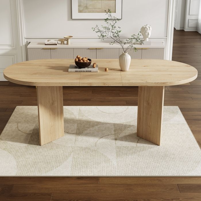 Table à manger extensible 120/160x80cm-table à manger extensible pour 4-6 personnes- table de cuisine rectangulaire -Couleur chêne