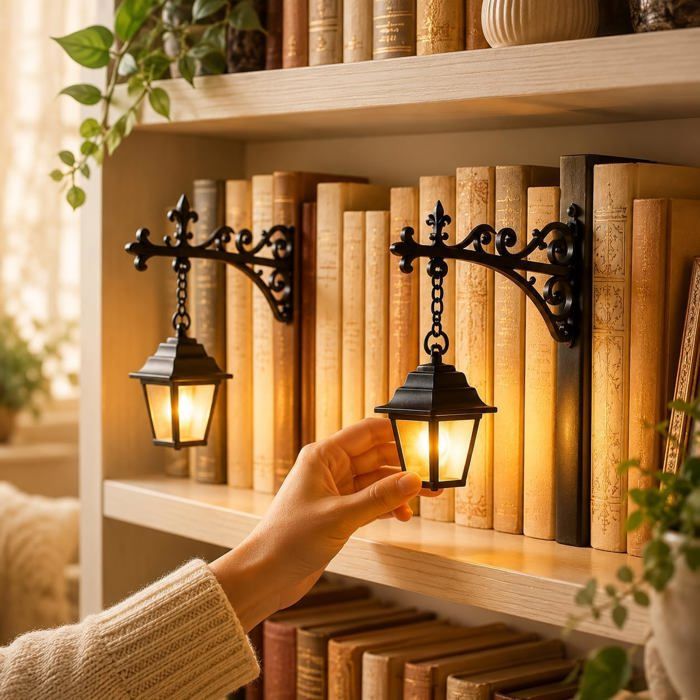 Lot De 2 Lanternes De Bibliothèque Décoratives Pour Bibliothèque Veilleuse Led Pour Coin De Lecture Lampe De Coin De Livre