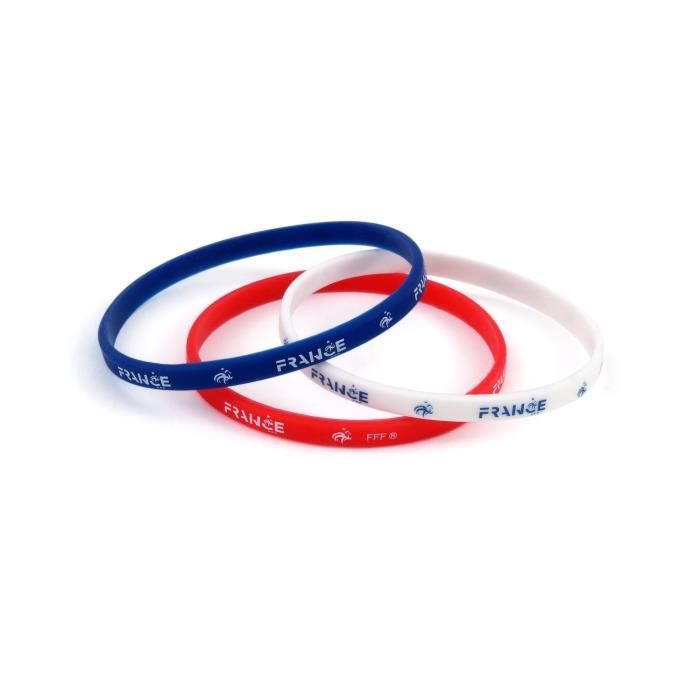 FFF Lot de 3 Bracelets en silicone - Tricolore