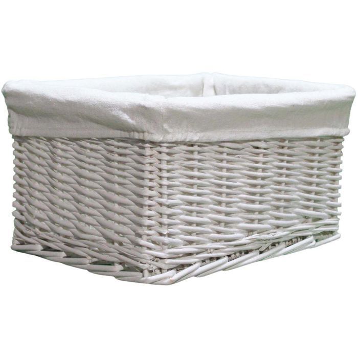 Corbeille De Rangement Osier Blanc Achat Vente Corbeille De