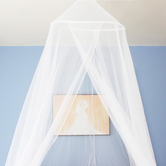 Moustiquaire à Dôme Blanc Sans Porte - Lit Double Anti-Moustique Pour Intérieur, Extérieur Et Camping