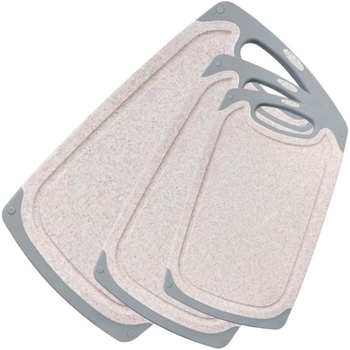 Set 3 Taglieri In Titanio E Acciaio Inox 304 – Dimensioni 29x20, 34x23, 39x28 Cm – Bifacciali Per Carne E Verdura