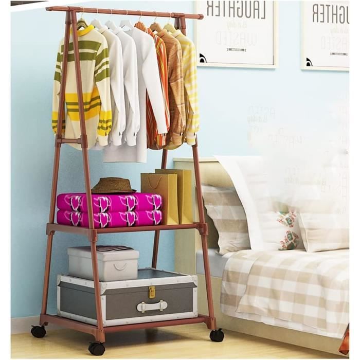 Portant à Vêtements Avec Étagères - 430 Kg Hauteur Réglable 195 Cm