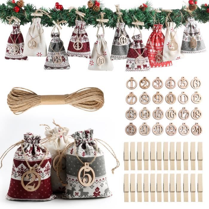 Calendrier De L Avent A Faire Soi Meme Calendrier De L'Avent à Remplir Soi- même - 24 Sachets De Calendrier De Sachets Avent Tissu DIY Calendrier De L Avent A Faire Soi Meme Calendrier De L'Avent à Remplir Soi- même - 24 Sachets De Calendrier De Sachets Avent Tissu DIY