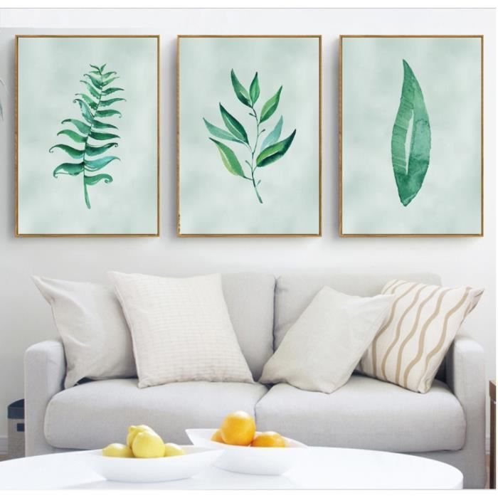 Moderne Simple Frais Plantes feuilles 3 Pièces Peinture Décorative Mur Art  Toile Peinture Affiche pour Salon Non Encadrée - Achat / Vente objet  décoration murale - Cdiscount