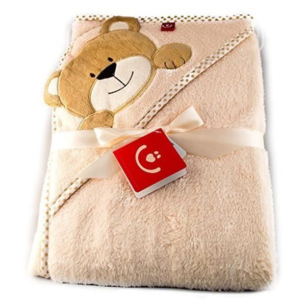Serviette Bébé à Capuche 3 Pièces – Cape De Bain Bambou Ultra Absorbante, Douce & Chaleureuse Qooloo (Éléphant, Ours Blanc, Ours)