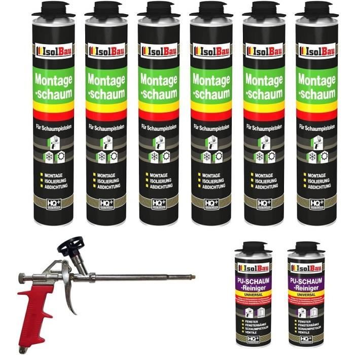 3 Mousses Polyuréthane Armack 750ml + Pistolet + Nettoyant GRATUIT – Utilisable à -10°C