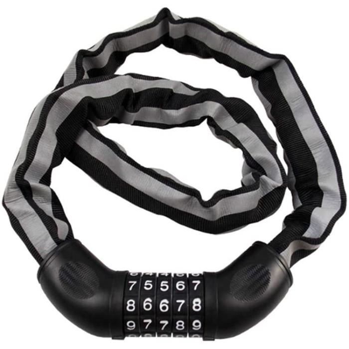 Cadenas Vélo Combinaison 3 Chiffres – Câble Acier Rétractable 80 Cm, Antivol Léger Pour Vélo, Scooter, Moto, Portail