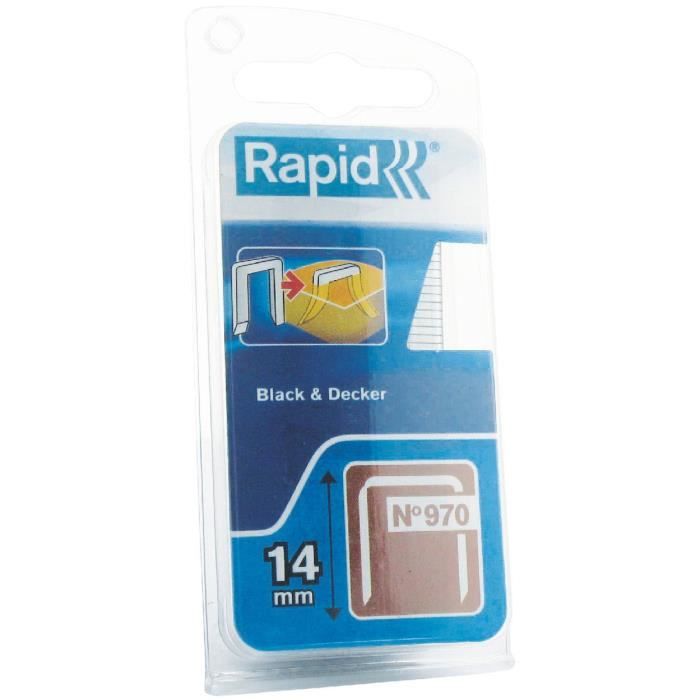 [LOT DE 2] RAPID Agrafes DP galvanisées Fil plat N°97014 mm