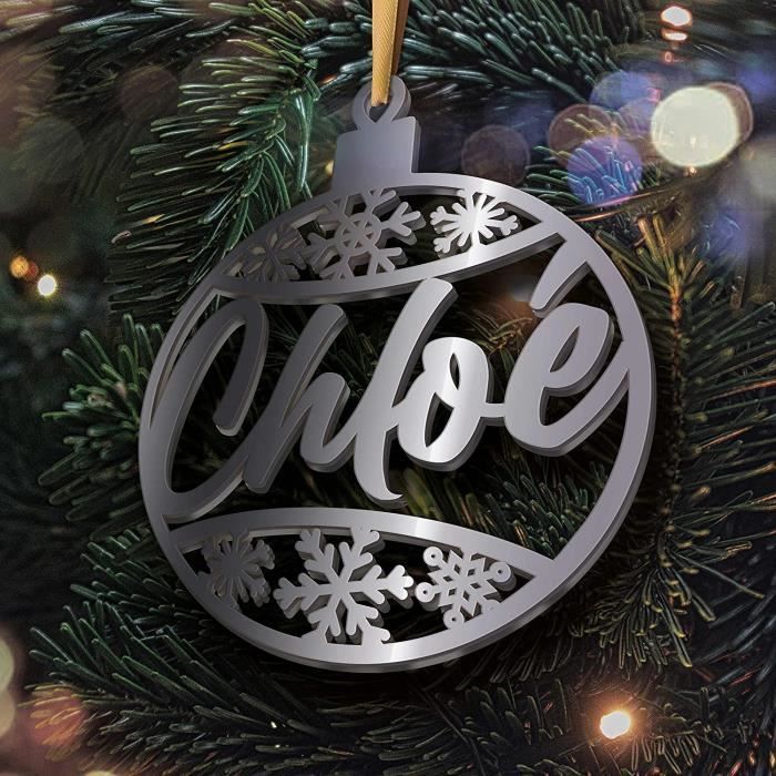 Boule de Noël Personnalisable Déco de Noel avec Prénom Personnalisé
