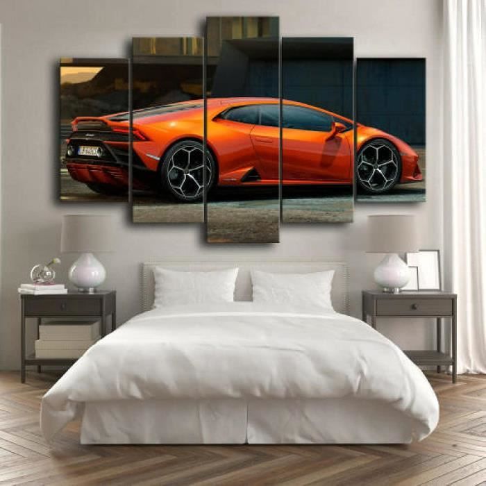 Tableau Toile Moderne 100x70cm - Déco Murale Plage Soleil Couchant Pour Salon Ou Chambre