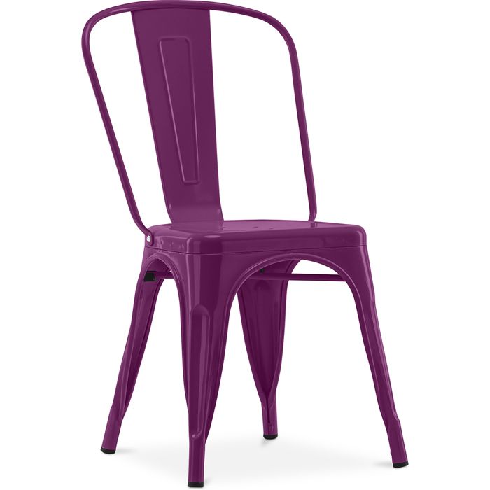 Chaise de salle à manger Bistrot Metalix design industriel en Métal - Nouvelle édition Violet