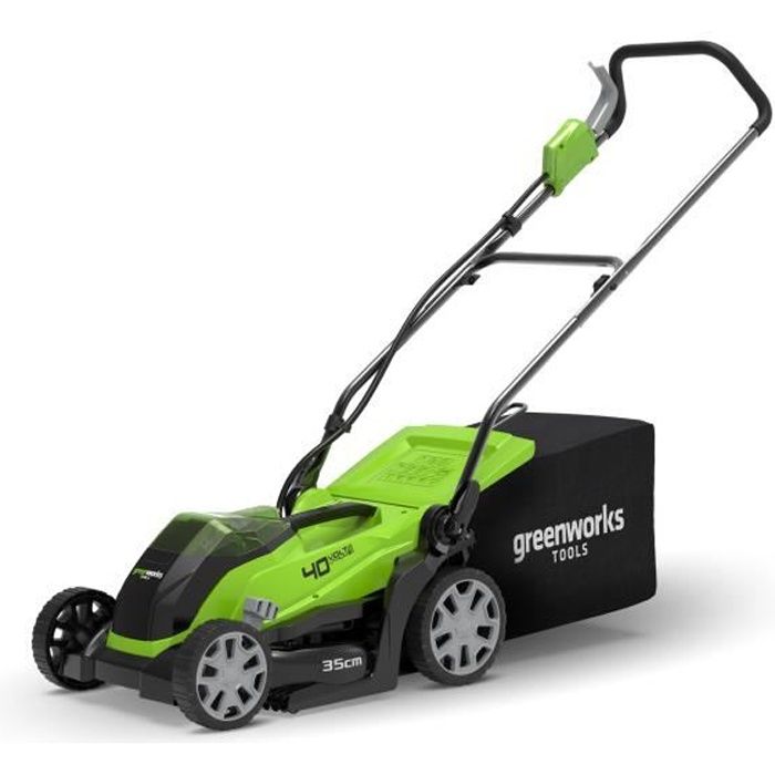 Tondeuse sur batterie - GREENWORKS - G40LM35K2 - 40V - Coupe de 35cm - 1 batterie 20Ah