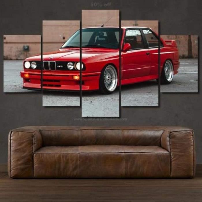 BMW e30 m3 Impression sur Toile intissee 5 Pieces Impression Encadree  Tableaux pour la Mur Peinture Art avec cadre 150x80cm[6437] - Cdiscount  Maison