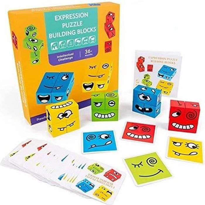 T-Felly Jouet Puzzle en Bois pour Enfants, Cube en Bois Blocs De  Construction Puzzles 2 3 4 5 Ans Jouets Montessori Educatif Jeux -  Cdiscount Jeux - Jouets