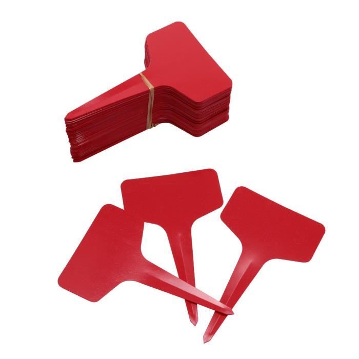 100 étiquettes Jardin Plastique Type T - Marqueur Inclus - Réutilisables Et Imperméables