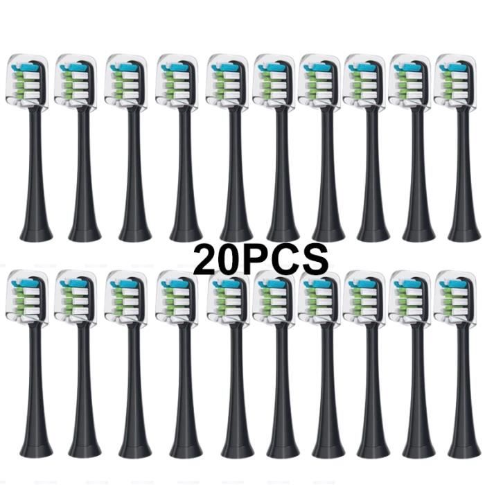 Com-four 3 Têtes De Brosse De Rechange Pour Brosses WC - Noires, Durables Et Économiques