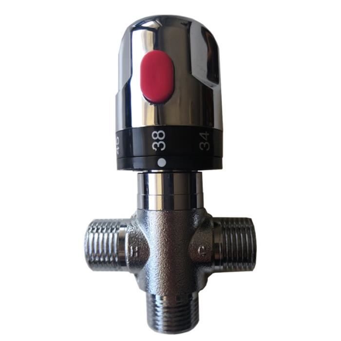 Vanne Mélangeuse Thermostatique En Laiton Nickelé – DN20 – Anti-échaudage