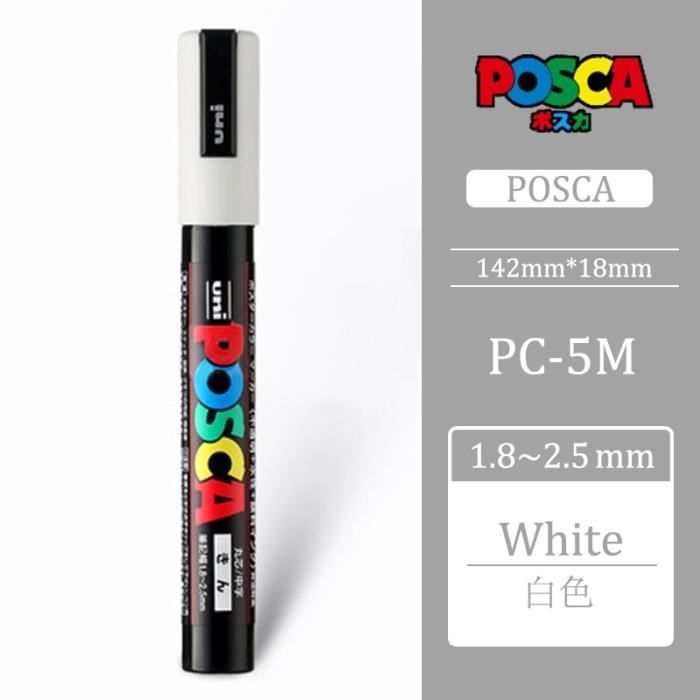 Posca blanc - Uni Pc-5m Pop Posca Marker 1.8-2.5mm Poster Graffiti Marker  Character Bright Colorful Water-bas - Cdiscount Beaux-Arts et Loisirs  créatifs