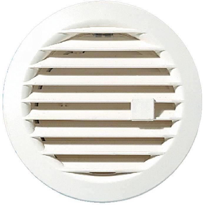 Grille ventilation ronde réglable clip D :97 mm - AUTOGYRE - blanc - PVC -  pour gaines ou conduits rigides - Cdiscount Bricolage