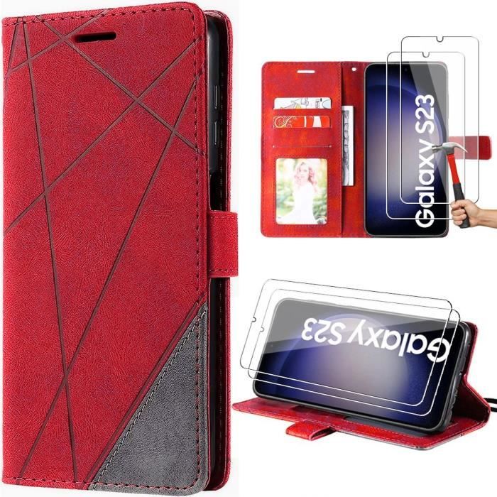 Coque IPhone En Cuir Véritable Rétro Avec Poche Carte Et Aimant - Compatible 11 à 17 Pro Max