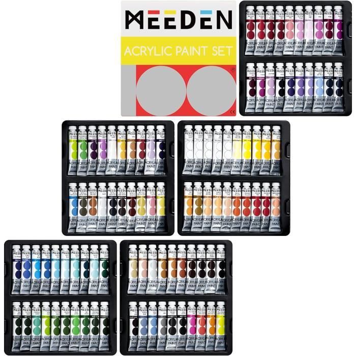VAIAV Kit De Peinture Acrylique Complet 18 Couleurs - Toiles, Chevalet Et Accessoires Pour Artistes