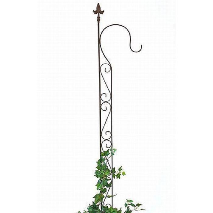 Support Plantes Grimpantes Métal Avec Oiseaux - 150cm X 50cm - Déco Jardin Brun Antique
