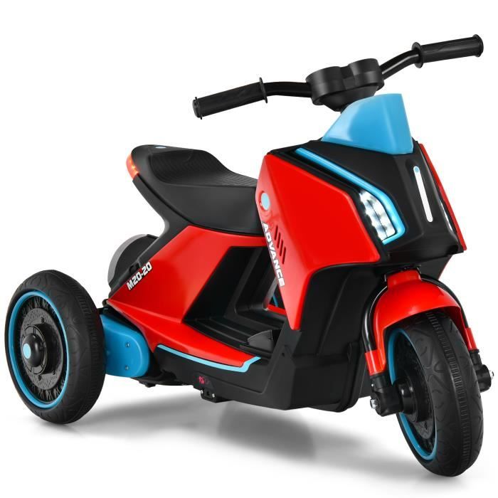 DREAMADE Moto pour Enfant 3-7 Ans avec 3 Roues, Véhicule Électrique 6 V  avec Phare LED et Musique, Vitesse 3 km/h, Marche Avant/Arrière, Charge  Max. 25 KG (Bleu) : : Jeux et Jouets