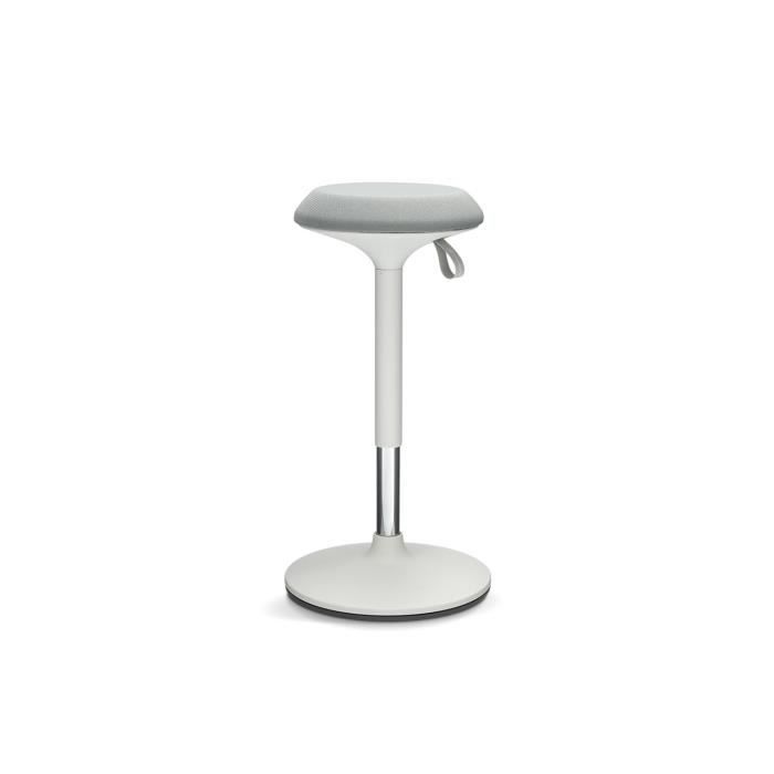 ergotopia dyko tabouret de bureau ergonomique avec effet oscillant - siège rotatif à 360° avec pied dynamique blanc-gris