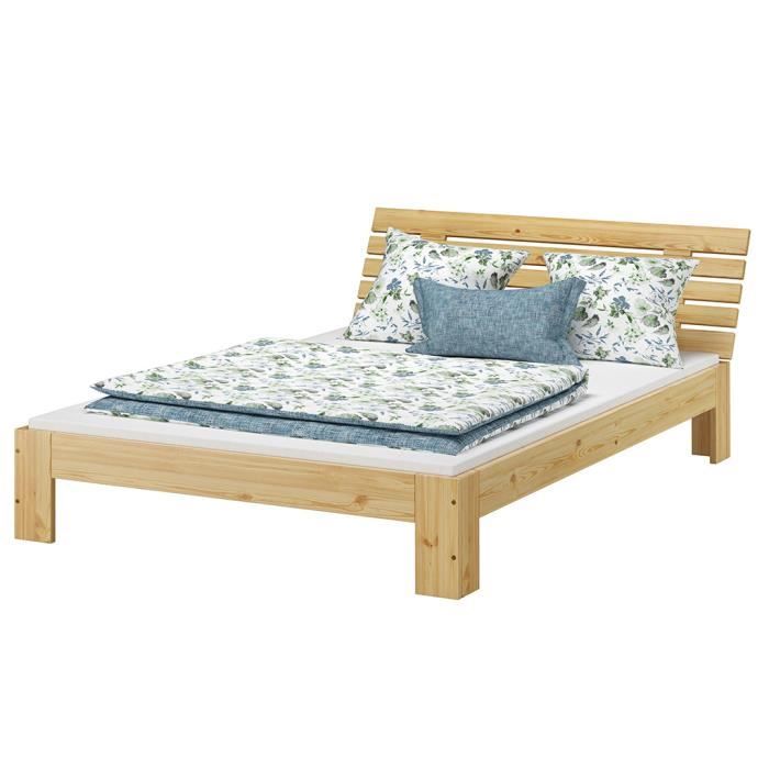 lit futon en pin massif naturel - erst-holz - 140x200 cm - bois massif - marron - contemporain - design