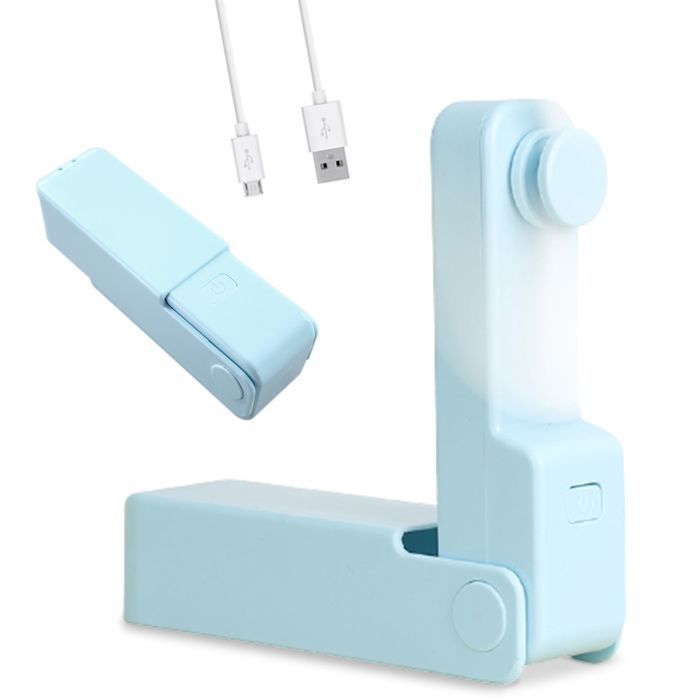 FISHTEC Mini ventilateur pliable rechargeable - silencieux 3 vitesses pales souples autonomie 5h - Fishtec