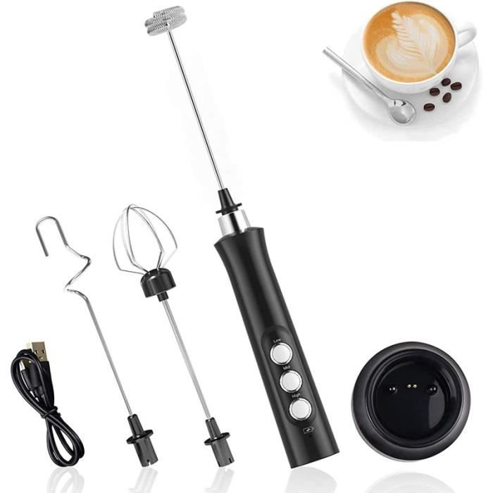 Bauihr Mousseur à Lait USB - 3 Vitesses + 3 Accessoires | Parfait Pour Café Latte, Matcha, Chocolat Chaud