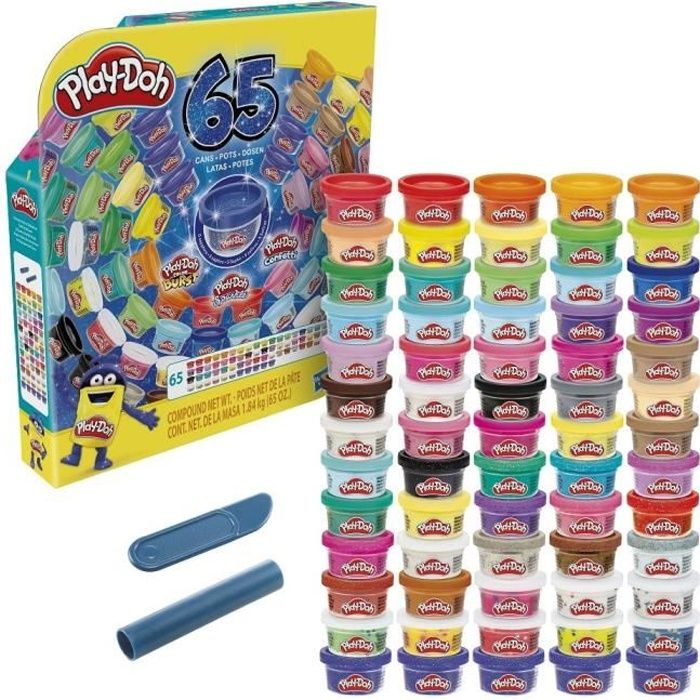 PLAY-DOH - Coffret 65 ans - 60 couleurs et types de pâte à modeler pour  enfants - dès 3 ans - Cdiscount Jeux - Jouets