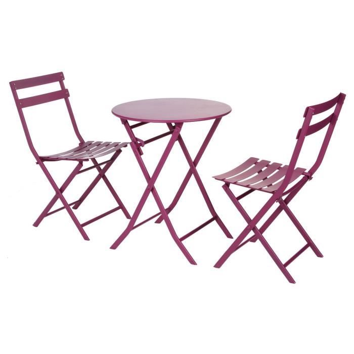 Salon De Jardin Rond Greensboro Prune 2 Places Hesperide Achat