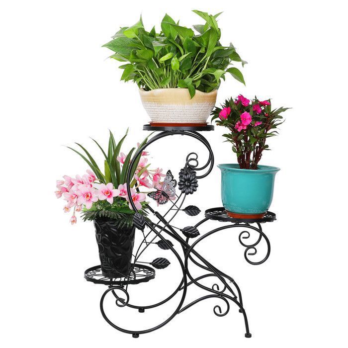 HLC-Noir Porte Pot Pots Plante Fleurs 3 Etagere Support Jardin en Metal fer HLC-Noir Porte Pot Pots Plante Fleurs 3 Etagere Support Jardin en Metal fer