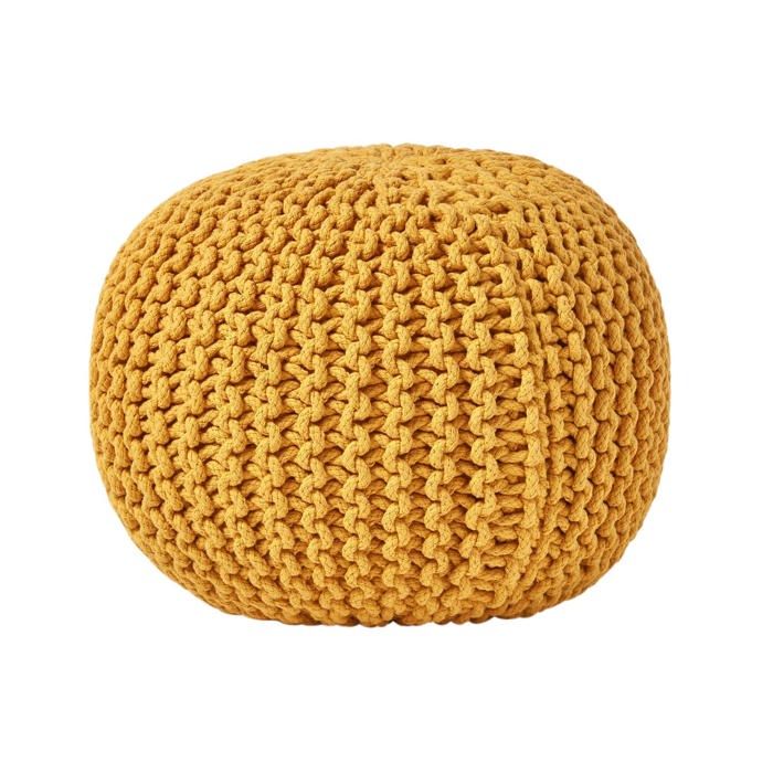 Pouf laine jaune Pouf laine jaune