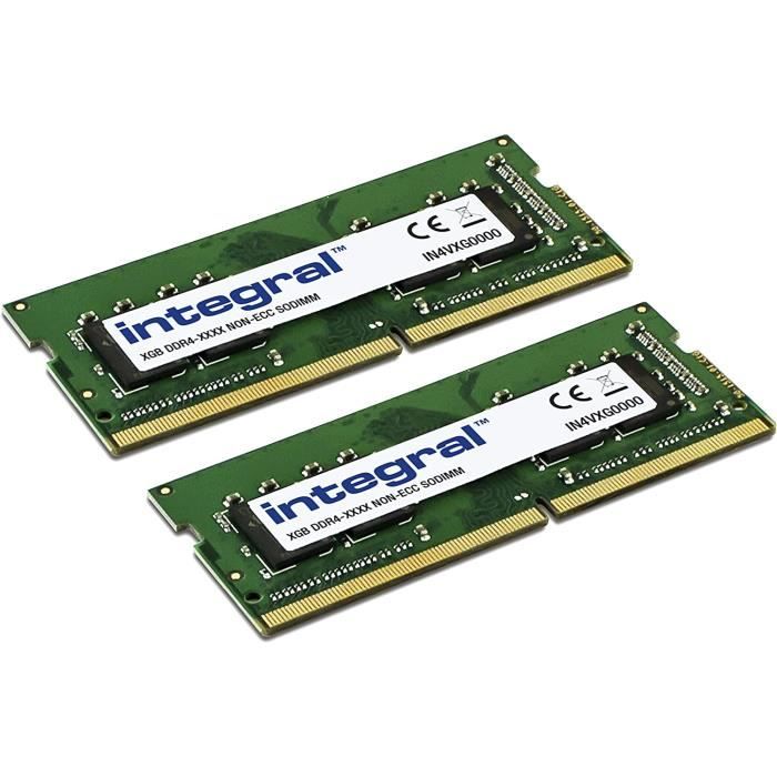Integral 32GO kit (2x16GO) DDR4 RAM 3200MHz SODIMM Memoire pour Ordinateur Portable / Notebook PC4-25600