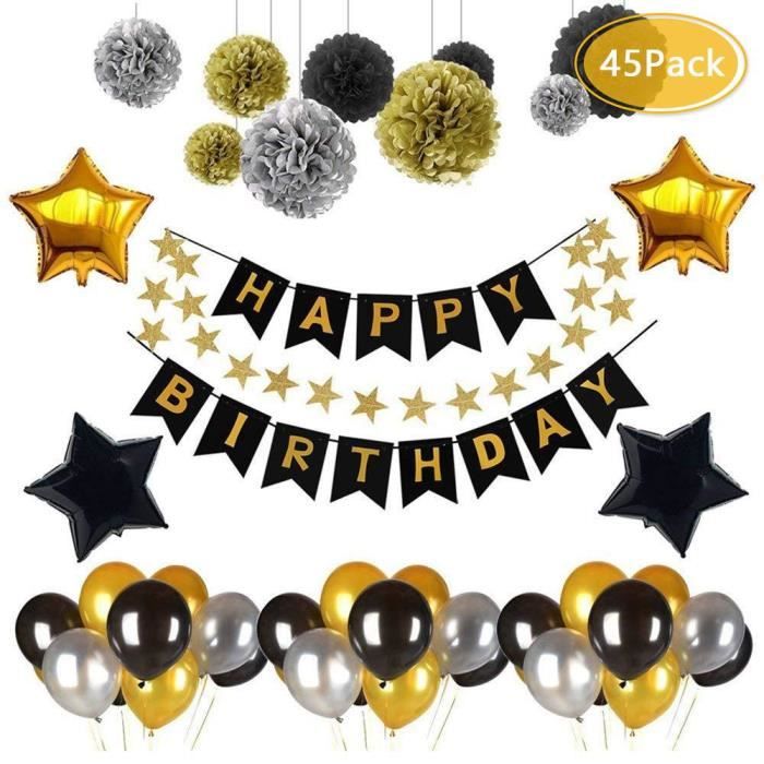 Deco Anniversaire Noir Et Or Achat Vente Pas Cher