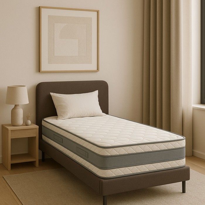 Matelas Mémoire de Forme 60 Kg-m3 90x200 x 21 cm Ferme - 7 Zones de Confort - Noyau Aertech+ 35 Kg-m3 HR Dernière Génération - Très