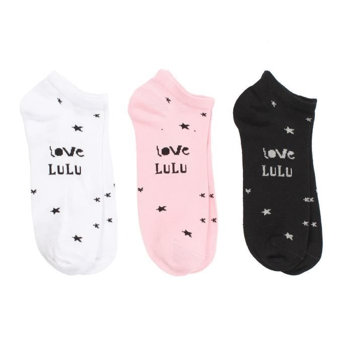 Coloris Blanc Noir ou Assortis Coton Bio Socquettes Sportswear Qualité Premium Lulu Castagnette Chaussettes Courtes Fille Pack de 6 paires